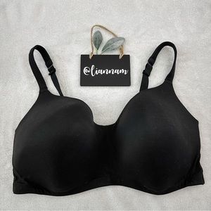 CACIQUE Black Lightly Lined Full Coverage No-Wire Bra